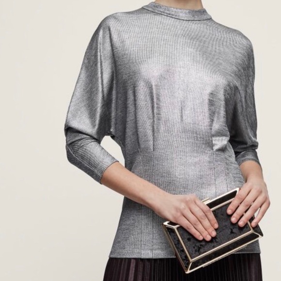 Reiss Tops - Reiss gale top in metallic silver